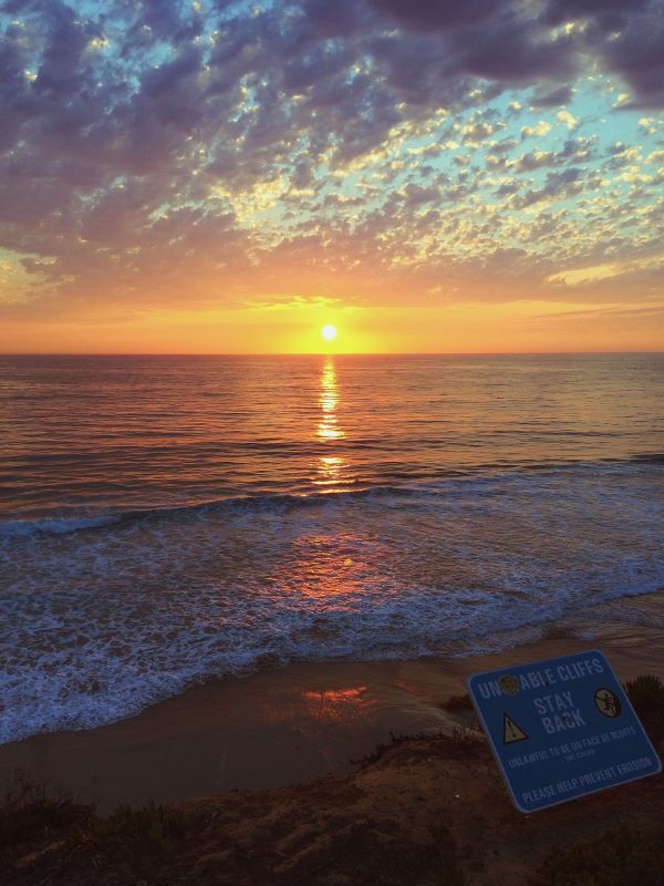 Sunset on beach Encinitas California